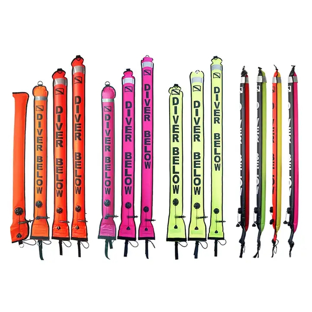 Dropshipping 150*15cm Safety Sausage Signal Scuba Dive Float Buoy Surface Marker Buoy for Underwater Swimming Diving
