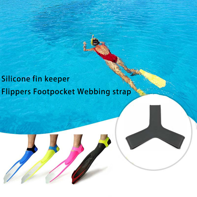 Dropshipping Colorful Anti Slip Elastic Freediving Fins Footpocket Holder Webbing Strap Silicone Fin Keepers