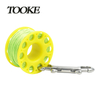 Colorful 15m Small Scuba Diving Spool Finger Curve Reel Plastic with Stainless Steel Bolt Snap for Snorkeling Diving Buoy