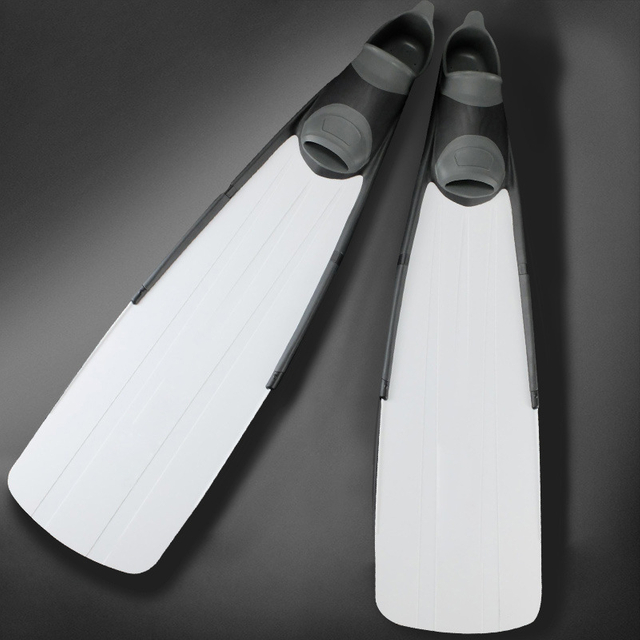 Professional PP+TPR Black And White Swimming Training Cheap Long Freediving Fins