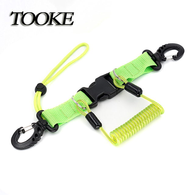 2 PCS/lot Scuba Diving Snappy Coil Springs Camera Lanyard with Ring Dive For Underwater Housing Flashlight Torch