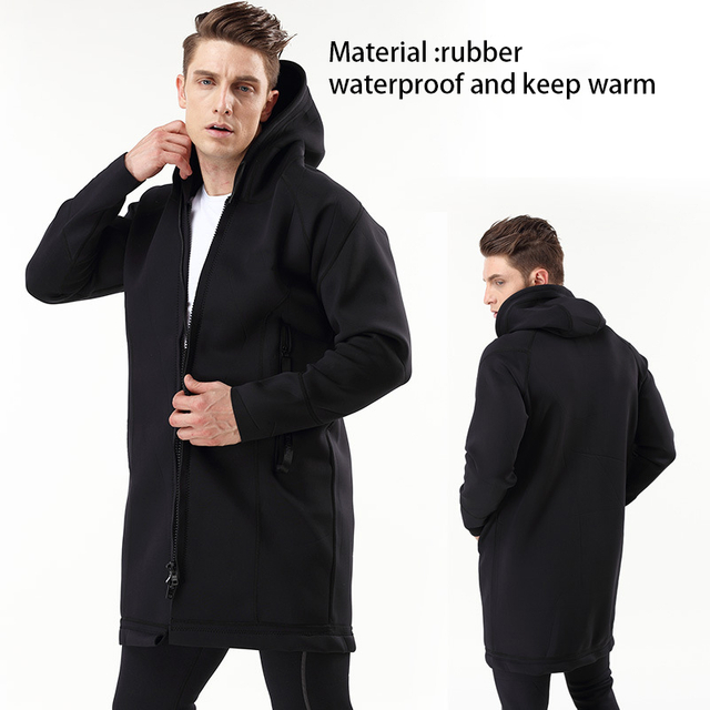 Factory Price Cheap 2mm Black Neoprene Waterproof Freediving Long Hooded Wetsuit Quick Drying Coats Scuba Dive Jacket for Men