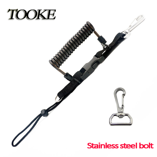 Cheap Single Buckle Scuba Diving Accessories Multi-purpose Short Wire Core Coil Designer Lanyard Customized