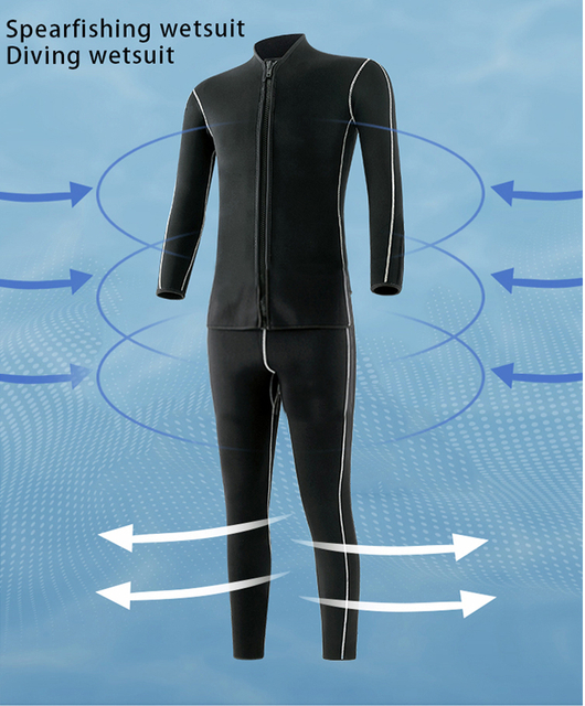 Dropshipping Anti Slip Elastic Warmer Neoprene Fabric Wetsuit 3mm Diving Wetsuit for Underwater Men Surfing Swimming Freedive