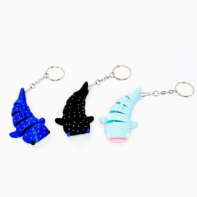 3D Printed Whale Shark Keychain Movable Joint Scuba Diving Toys for Pool Swimming