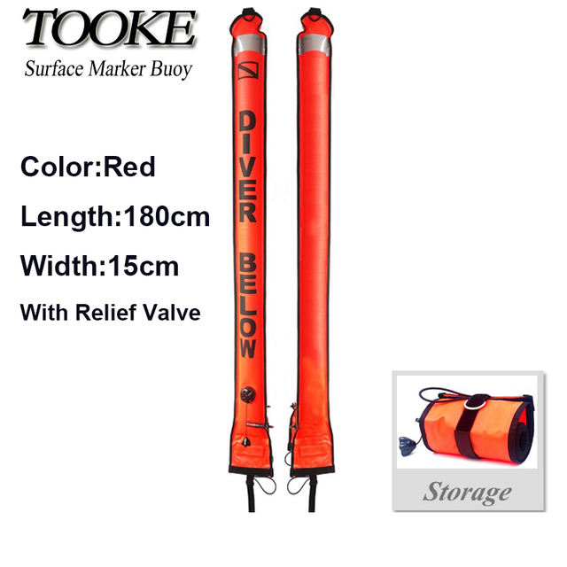 Scuba Equipment Sausage Dive Signal Tube Float Diving SMB Surface Marker Buoy