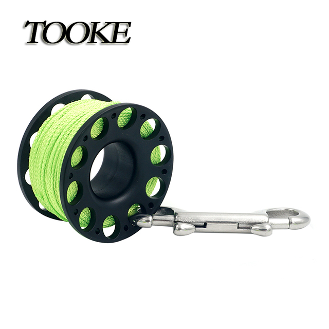 Customized 30 M Small Scuba Diving Finger Reel Mini Spool Plastic with Stainless Steel Bolt Snap for Snorkeling Diving Buoy