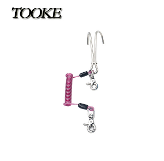 Scuba Diving Current Hook Double Reef Hook Drift Hook with Spiral Coil Lanyard Stainless Steel for Current Dive Underwater Sport
