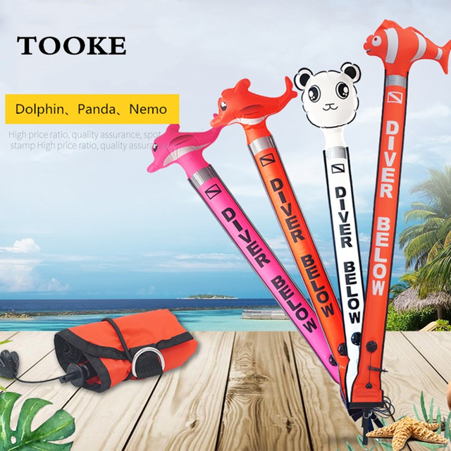 Underwater Cute Animals High Quality Marine Buoys Scuba Diving Tube SMB 1.5M
