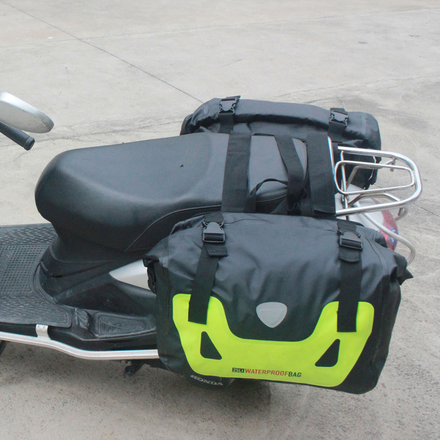 Dropshipping Custom 25L Large Soft Universal Saddle Bags Waterproof Motorcycle Side Bag for Outdoor Hiking Traveling