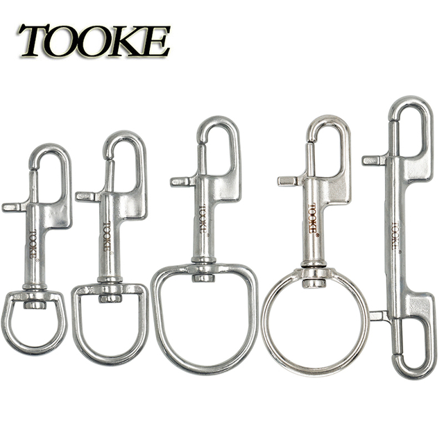 Dropshipping High Quality Scuba Accessories 316 Stainless Steel Silver 110 Mm Round Swivel Bolt Snap Hook for Underwater Sports