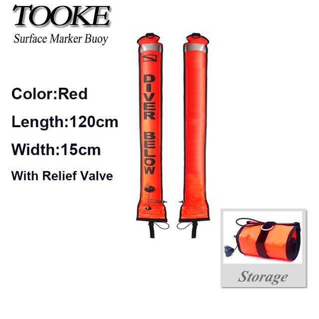 120cm SMB Diving Surface Marker Buoy Float Tube Customized Quick Relief Inflatable Buoy