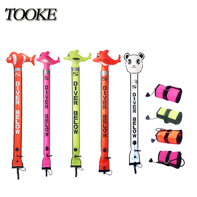 Animals Scuba Diving Inflatable Safety Sausage Signal Surface Buoy (SMB) Tube 1.8M