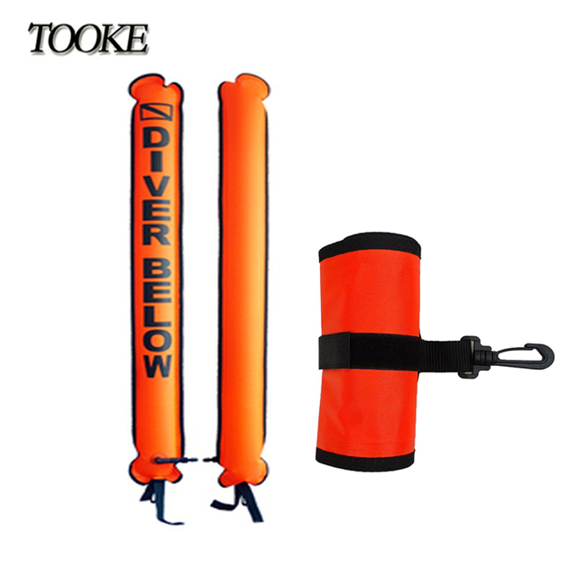 120cm Length 15cm Width Scuba Diving Surface Marker Buoy SMB Underwater Safety Signal Buoy Float Inflatable Tube Sausage