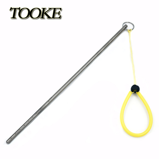 Underwater Scuba Diving Titanium Alloy Lobster Stick Pointer Rod With Rubber Lanyard Cord