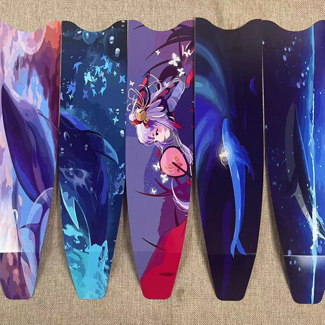 Custom Personalized Pattern Transparent Glass Fiber Flipper Scuba Freediving Fins for Underwater Snorkeling Spearfishing