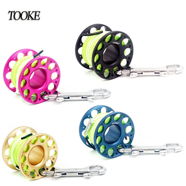 30 m Safety Underwater Dive Gear Equipment Part Metal Product Aluminum Alloy Scuba Diving Reel Finger Spool