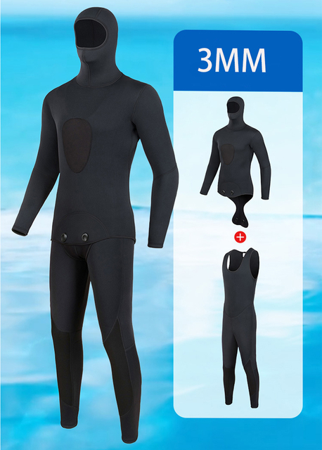 New Arrival Best Dive Men Long Sleeve Hooded 3MM Neoprene Swimsuit Scuba Diving Wetsuit for Swimming Snorkeling