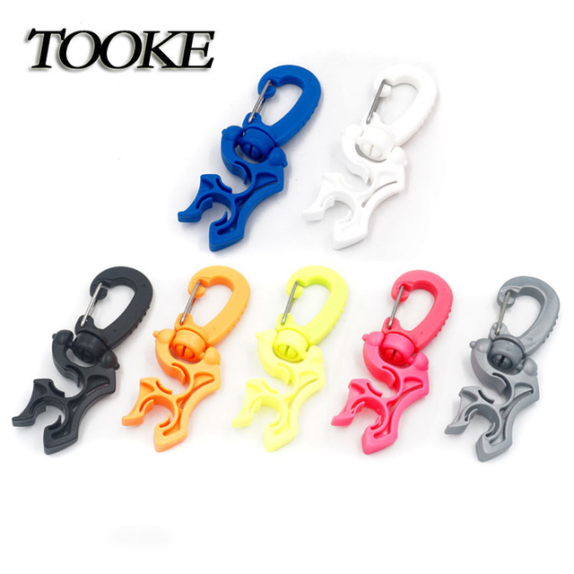 Scuba Colorful Diving Plastic Double BCD Hose Holder Diving Regulator Clip with Clip Buckle hook