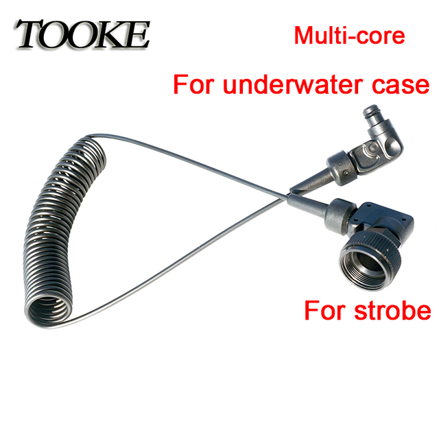 Double L-type Multi-core Fiber-Optic Fiber Optic Cable Scuba Fit for INON Strobe And Diving Underwater Case