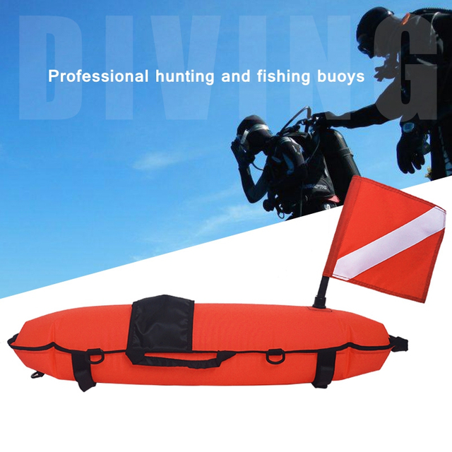 Inflatable Scuba Diving Spearfishing Signal Float Buoy + Dive Flag Banner Swimming Diving Snorkeling Accessories