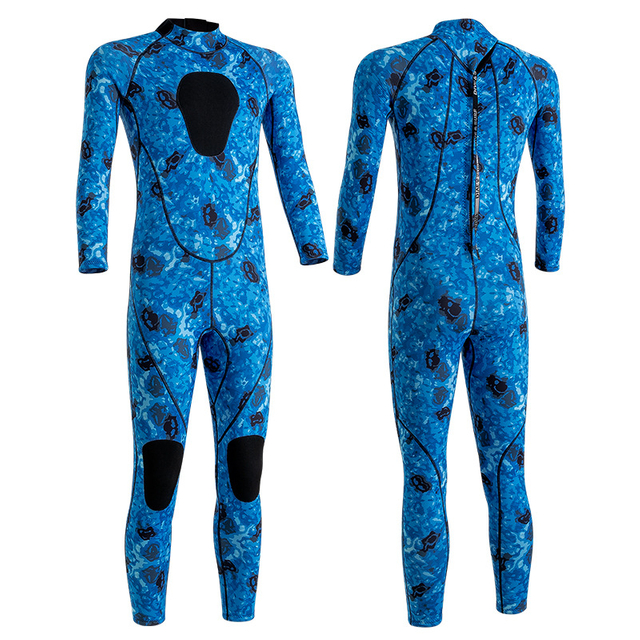 Factory Wholesale Scuba Diving 3MM Neoprene Camo Blue Green Spearfishing Wetsuit for Swimming Snorkeling Surfing 