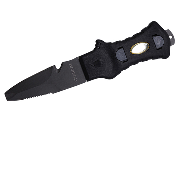 Tooke Black Spearfishing Diving Heavy Blade Type Diving Knife Scuba Titanium