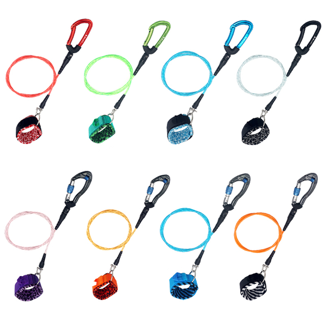 High Quality Colorful TPU Strap Underwater Scuba Guide Training Rope Safety Freediving Lanyard with Stainless Steel Clip