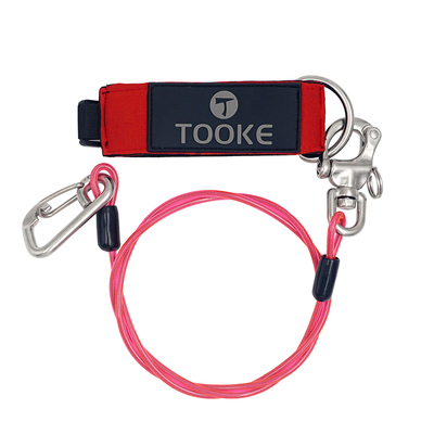 Scuba Stainless Steel Harness Training Guide Rope Clips Freediving Safety Lanyard for Underwater Tool Swimming Surfing