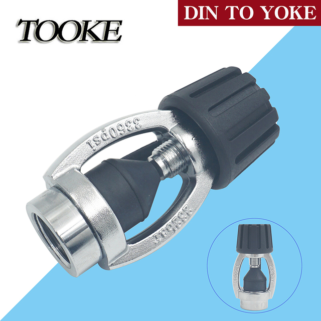 Scuba Diving DIN To Yoke First Stage Regulator Convertor Adapter Octopus Tank Valve