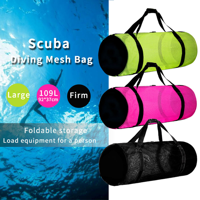 Custom Large Diving Equipment Gear Bag Waterproof Swimming Beach Mesh Dive Bag for Outdoor Scuba Snorkeling Training
