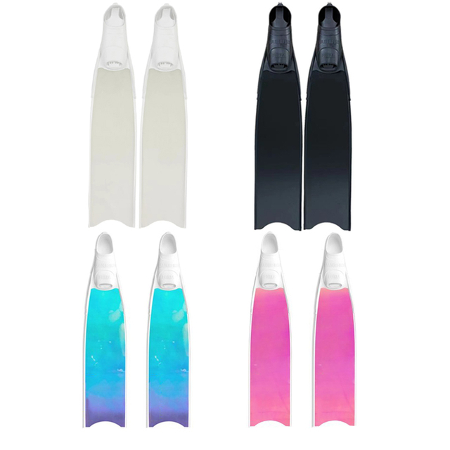 Custom Personalized Pattern Transparent Glass Fiber Flipper Scuba Freediving Fins for Underwater Snorkeling Spearfishing